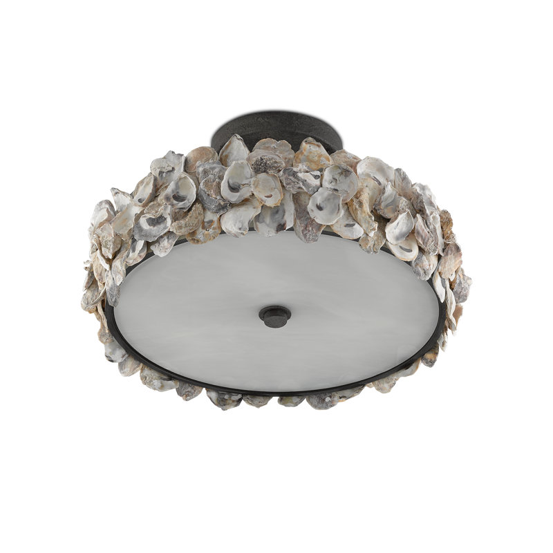 Oyster Shell 3 - Light Semi Flush Mount