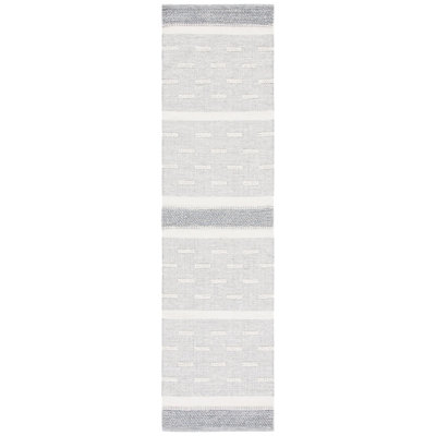 Hartwig Striped Handwoven Cotton Gray Area Rug