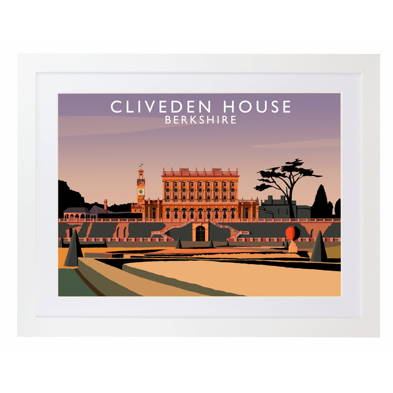 Cliveden House 1 Piece Wall Art, 44 cm H x 54 cm W x 2.2 cm D, White Wood Frame