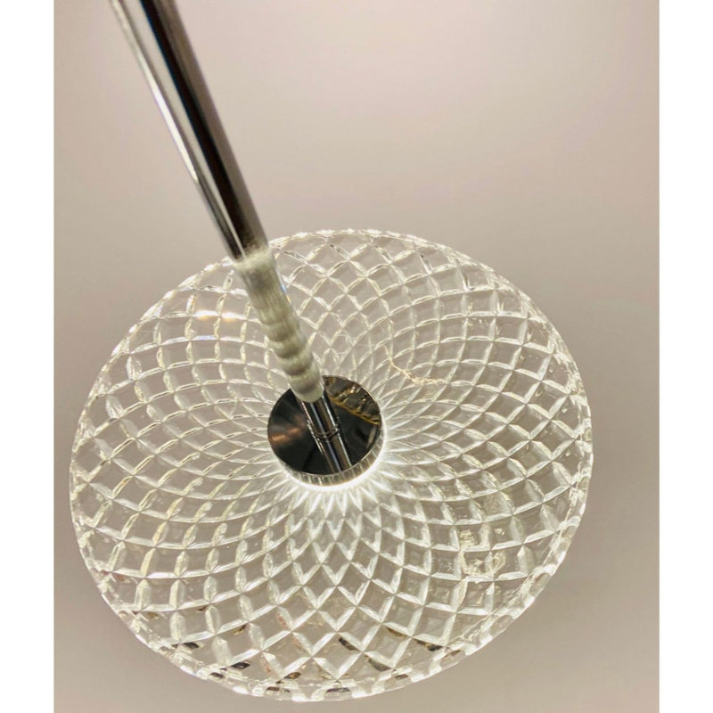 Andromeda Murano Chandelier, Clear/Frosted, Glossy Gold, 36” Width x 12” Depth x 14” Height