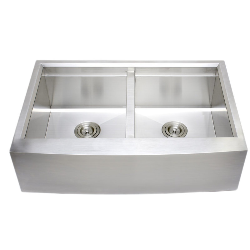 33'' Matte Stainless Steel Farmhouse Double Bowl Kitchen Sink