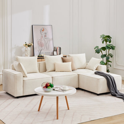Canapé modulaire rembourré avec repose-pieds Makassar