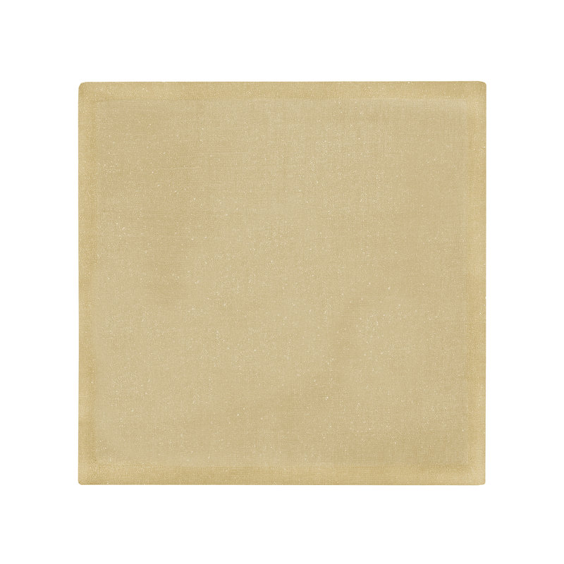 Ivory Gold Linen Napkin Set of Four with Mitered Hem
