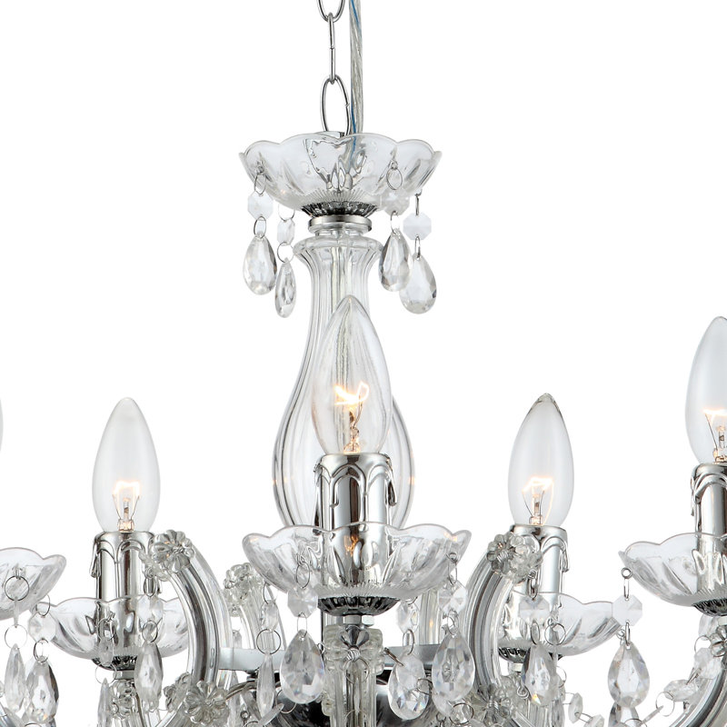 5 - Light Candle Style Chandelier, Clear
