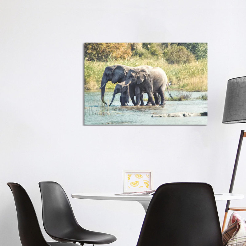 Elephant Trio II by MScottPhotography - Wrapped Canvas Gallery-Wrapped Canvas Giclée, 101.6 cm H x 66.04 cm W x 1.91 cm D