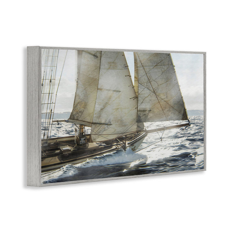 «Ship Sails In Motion», estampe numérique, design par LSR Design Studio, Estampe numérique Farmhouse, H 20 po x l 30 po