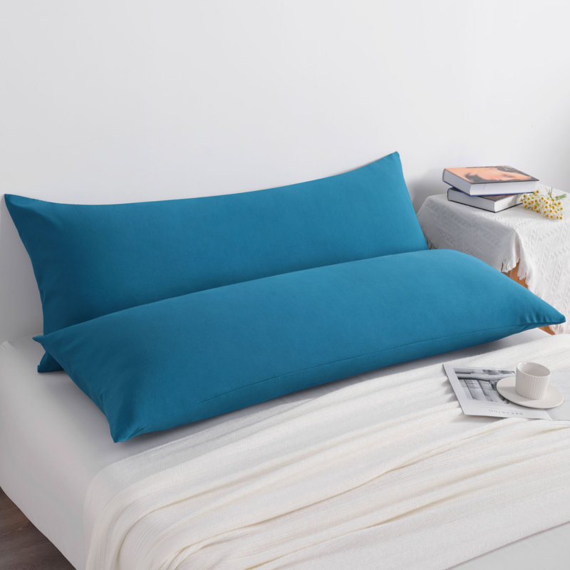 2PC Hypoallergenic Microfiber body pillowcase, Teal Blue
