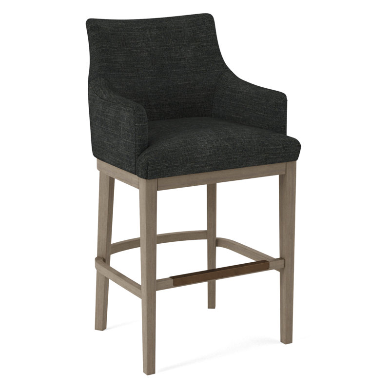 Upholstered Stool, Evolution Smokey, Weathered Gray