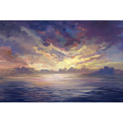 Coucher de soleil, peinture acrylique sur toile tendue
