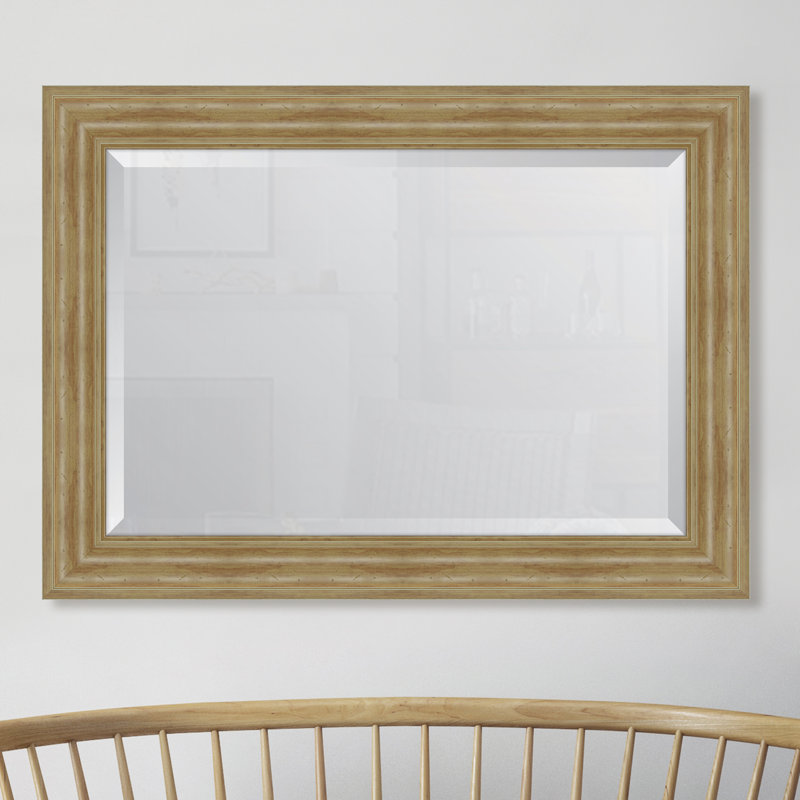 Miroir mural à cadre en résine English, H 44 po x l 32 po, Naturel