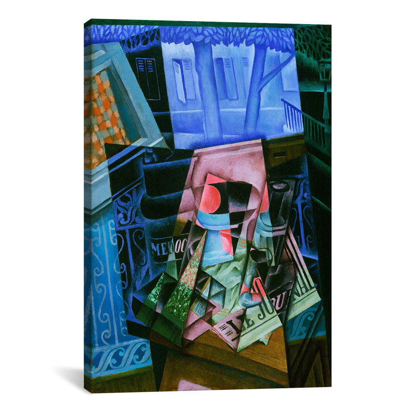 'Still Life Before an Open Window, Place Ravignan' by Juan Gris Painting Print on Wrapped Canvas, 26" H x 18" W x 1.5" D