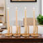 Ensemble de 4 porte-bougies Hosley en métal doré - centre de table élégant de 3,5 pouces pour mariage et fête, décor de reiki et de spa, support de bougie d'aromathérapie, cadeau parfait pour les occasions spéciales