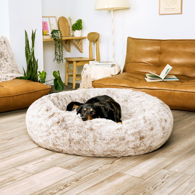 Calming Cuddler Long Fur Donut Bed