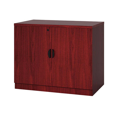 Doe Office Storage Cabinet With 2 Doors, Mahogany Red, 31 Inch Wide