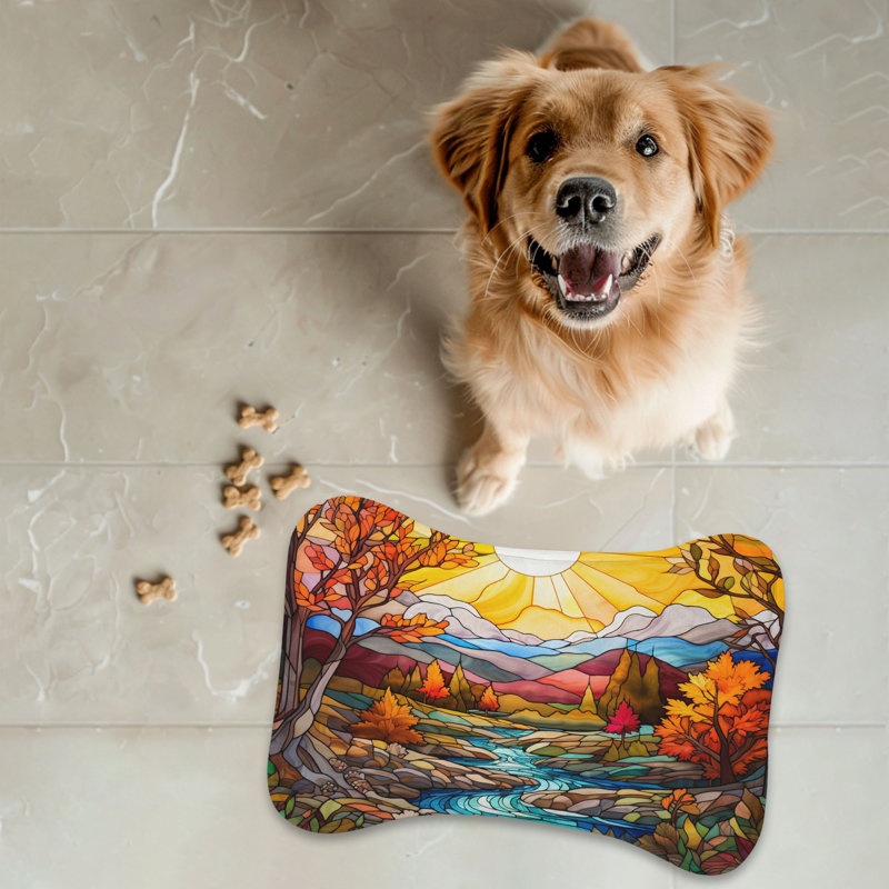 Tapis d'automne en mosaïque 1 pièce, 14"
