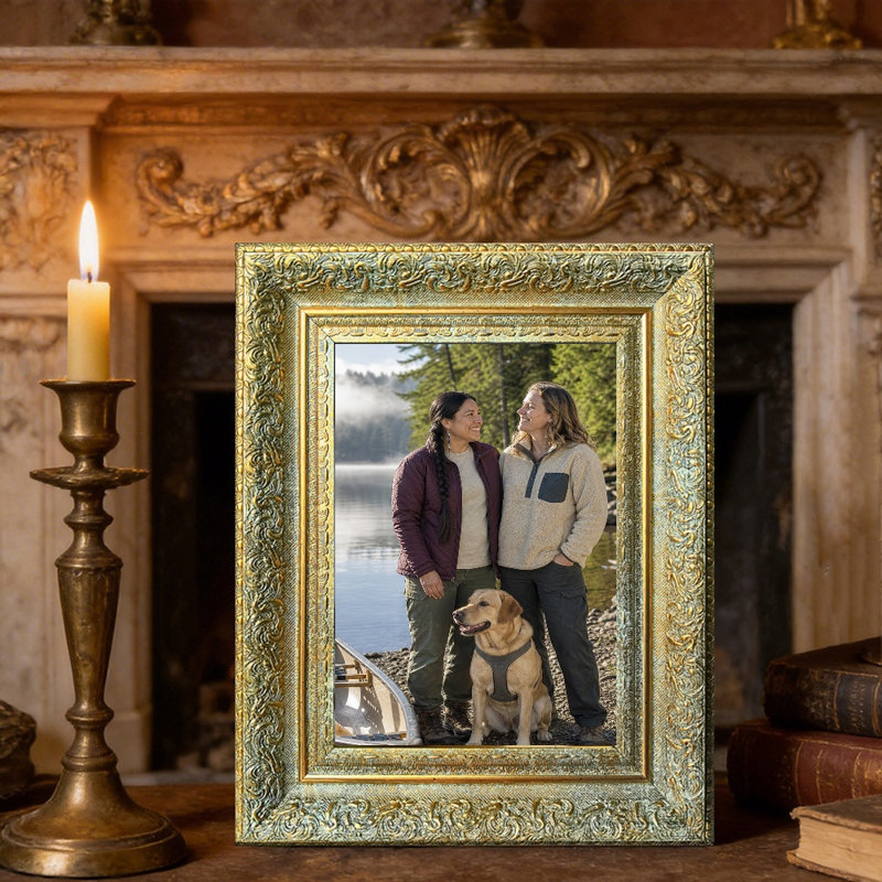Cadre photo doré antique indémodable 1pc pour photos 8 po x 10 po et manteau de cheminée