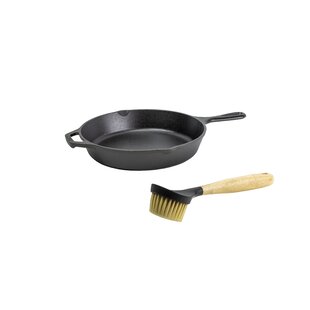 15-Inch (38 cm) Cast Iron Skillet Set, Silicone Handle Holders, Glass Lid,  Cast Iron Cleaner, Scraper