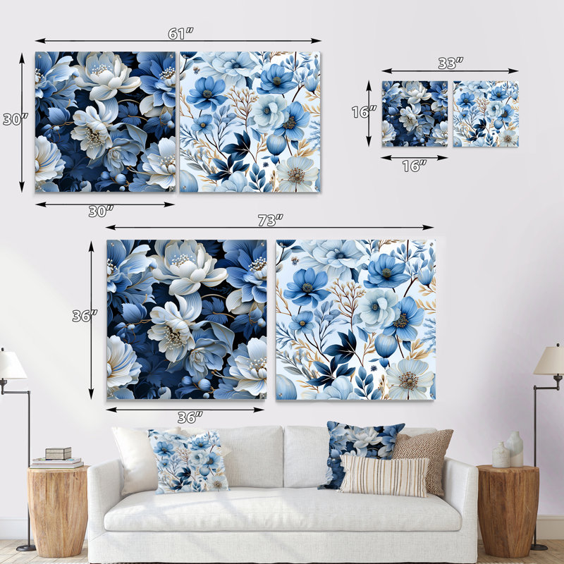 Fresnes - Ensemble de 2 art mural en verre acrylique, H 36 po x l 73 po