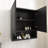 26"  Wall Mounted With 2 Door ,Shelves And Open Storage Compartment Bathroom Storage Cabinet In Black