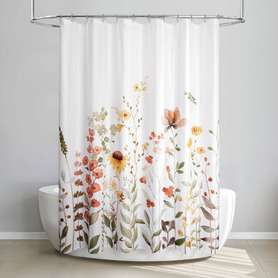 Winston Porter Lorese Floral Shower Curtain | Wayfair