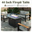 Outdoor Aluminum Furniture Set with Fire Pit Table, Modern Patio Conversation Sets for Porch, Backyard-1980873378