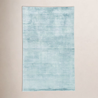 Owens Aqua Blue Hand-Loomed Wool Rug