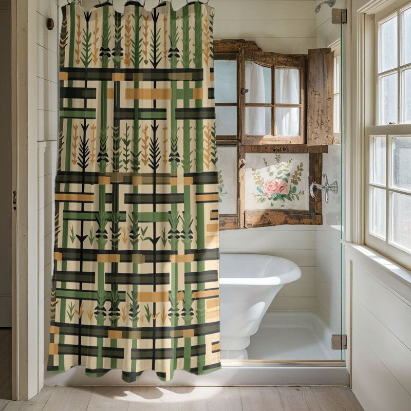 Rustic Framework - Premium Shower Curtain, 74''H x 71''W
