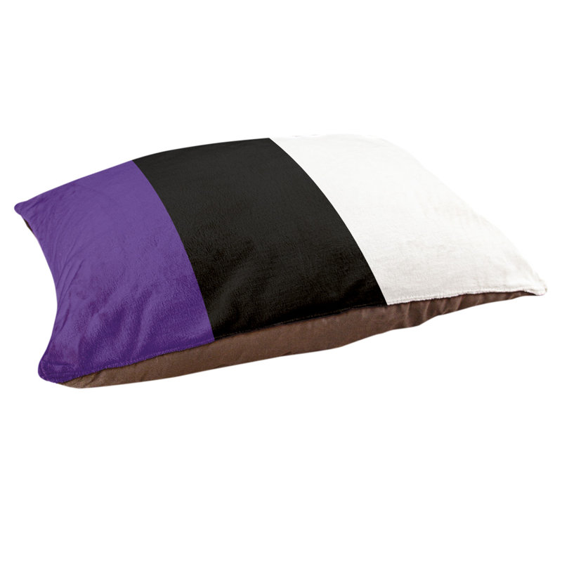 Coussin Golden State, Moyen (l 28 po x P 18 po x H 6 po), Mauve / noir / blanc