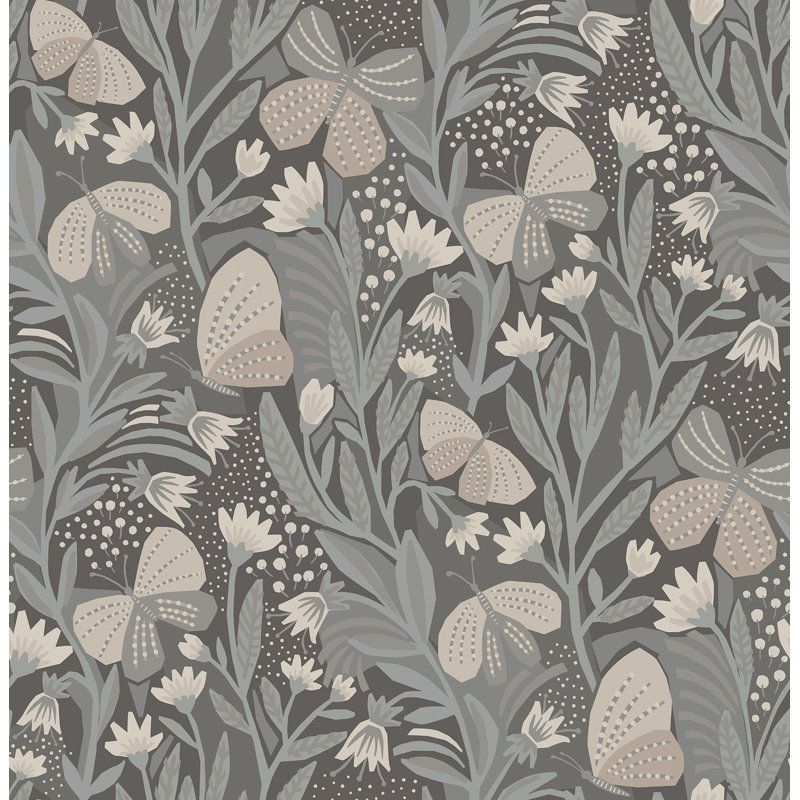 Peel & Stick Leaves Roll, Gray