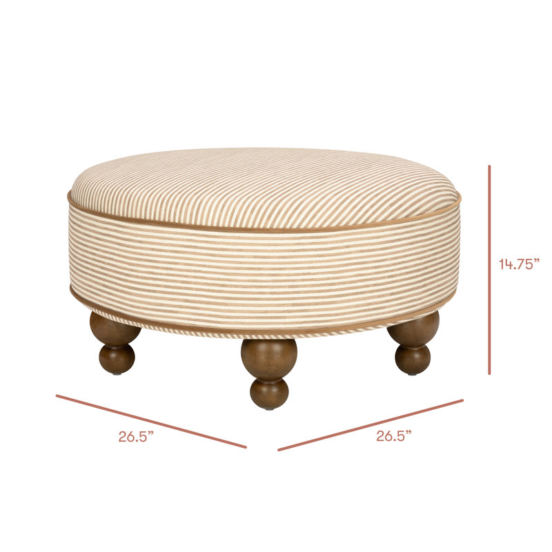 Astre Ottoman by Nate Berkus, Perf Bronze Stripe Eco-Crossweave