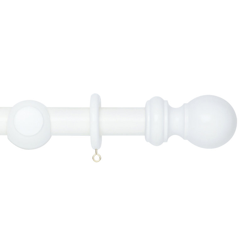 Arben Wood 200cm 1cm Single Pole, White