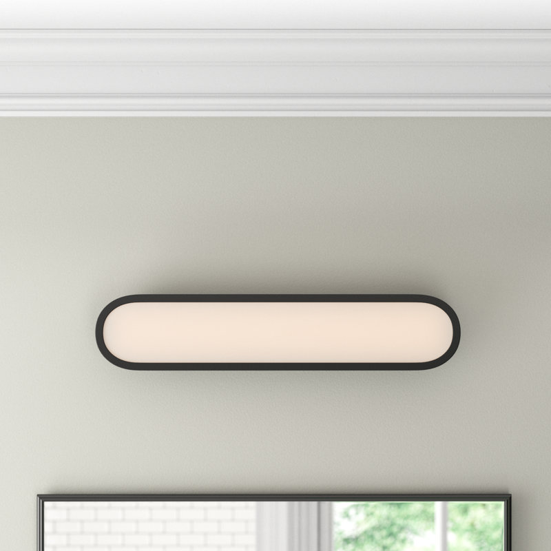 Celise Lamaria Dimmable LED Bath Bar, Black/White, 30"