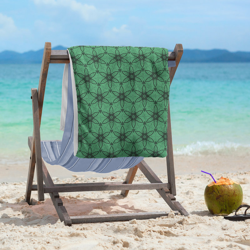 Katelyn Elizabeth Beach Towel, Green/Black