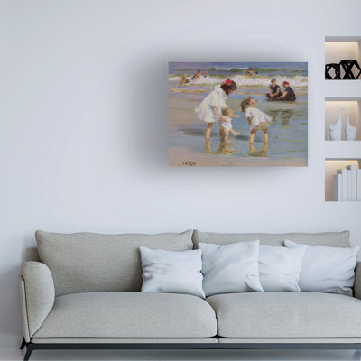 Marcus Jules Children Playing At The Seashore Canvas Art