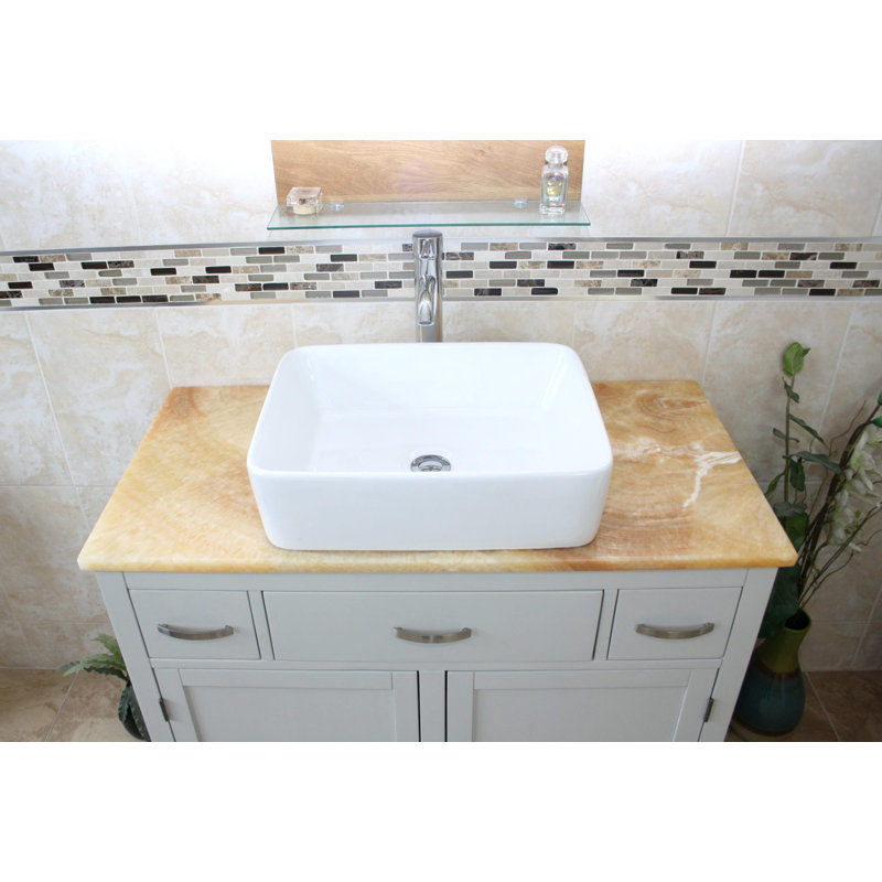 Roderick 1000mm Single Bathroom Vanity with Basin, Grey, Golden Onyx