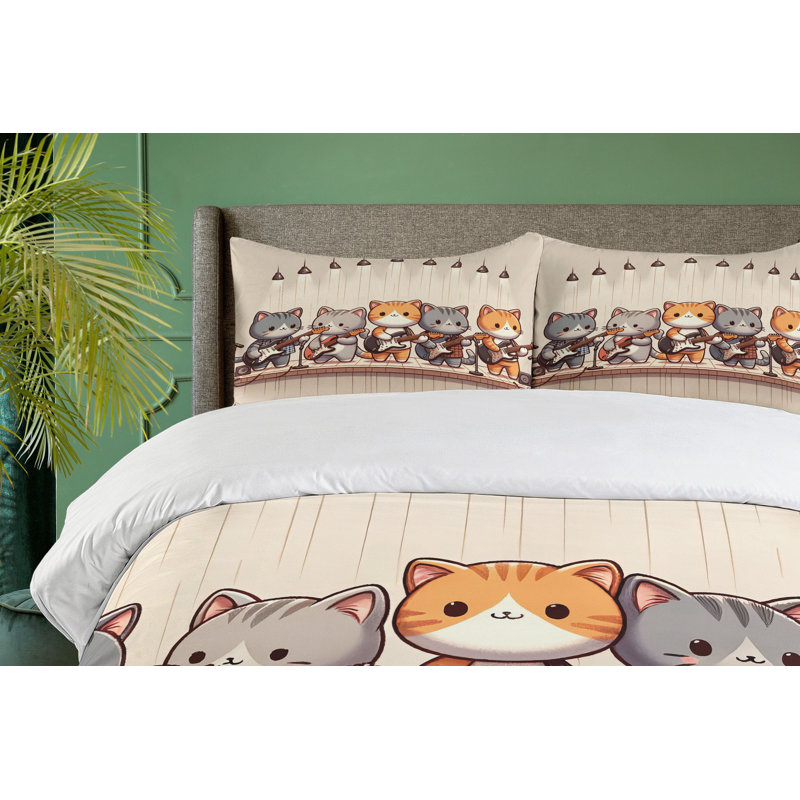 Cat Duvet Cover, California King Duvet Cover + 2 Standard Shams