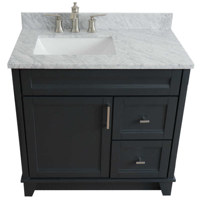 Ensemble de meuble-lavabo simple 37 po Phina, Gris foncé