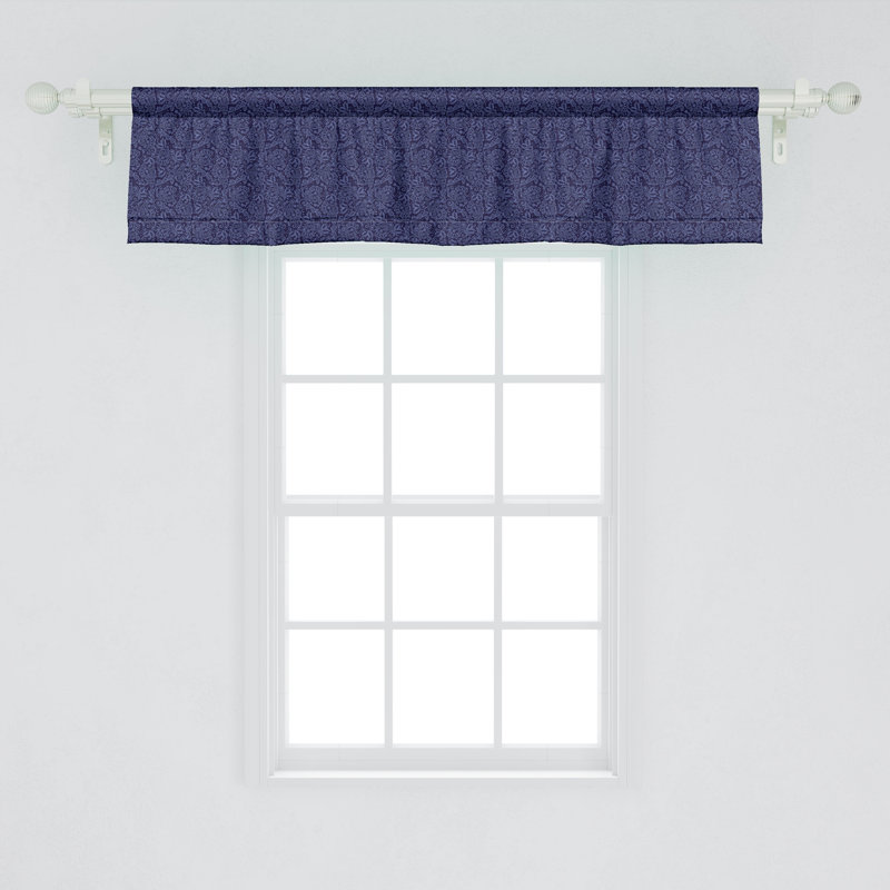 Cantonnière Ambesonne Indigo - paquet de 2, L 42 po x L 18 po