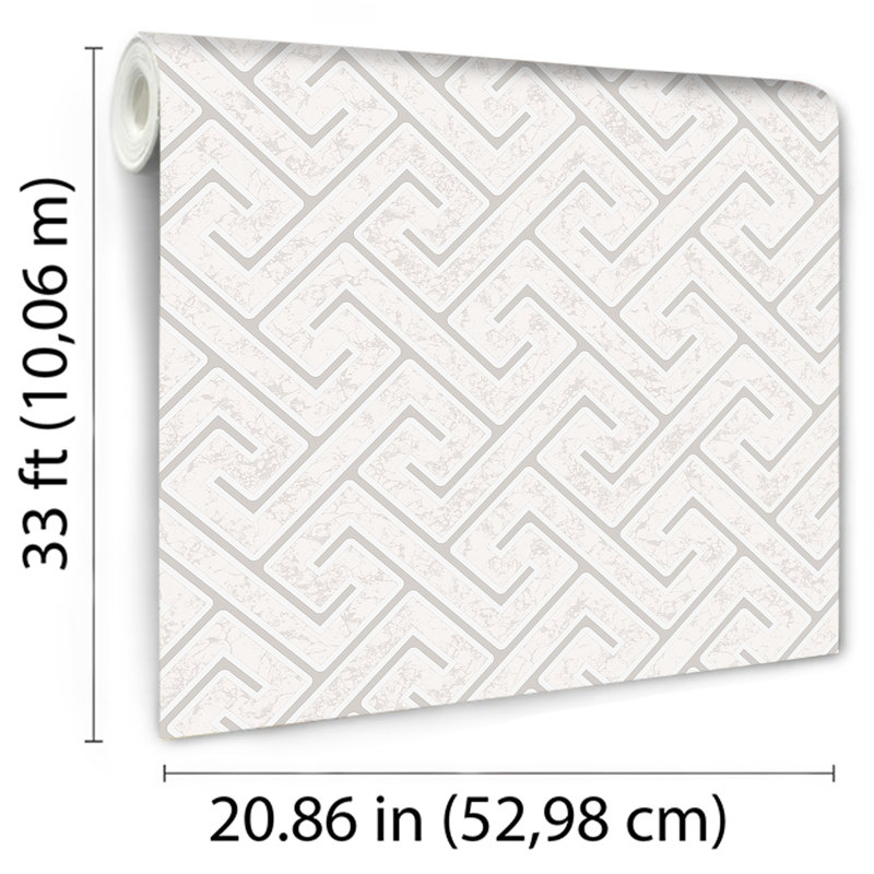 Greek Key XL White Wallpaper