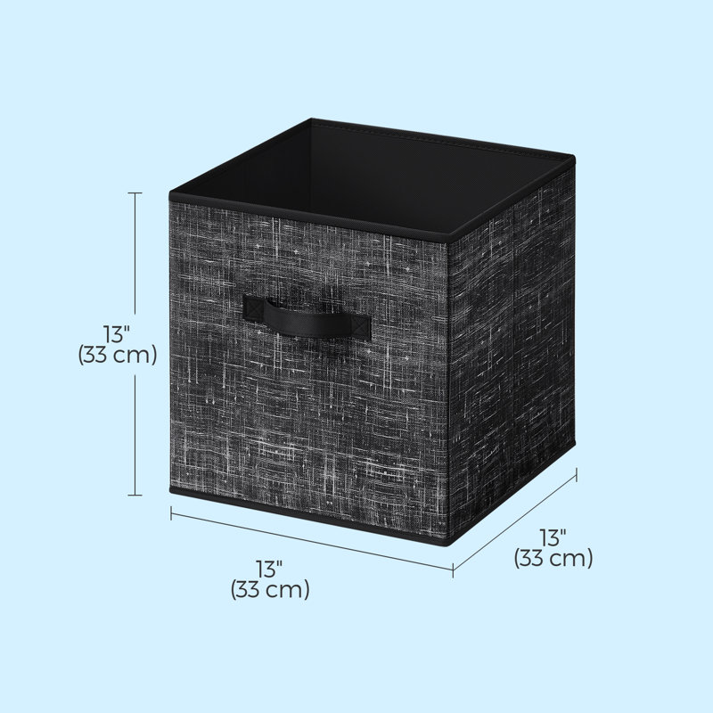 Set Of 8 Non-Woven Fabric Storage Cubes, 13-Inch  Foldable Bins With Handles, For Closet Shelves, 13" H x 13" W x 13" D