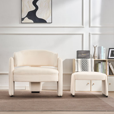 Fauteuil d'appoint moderne Mid-Century 32 po avec accoudoirs