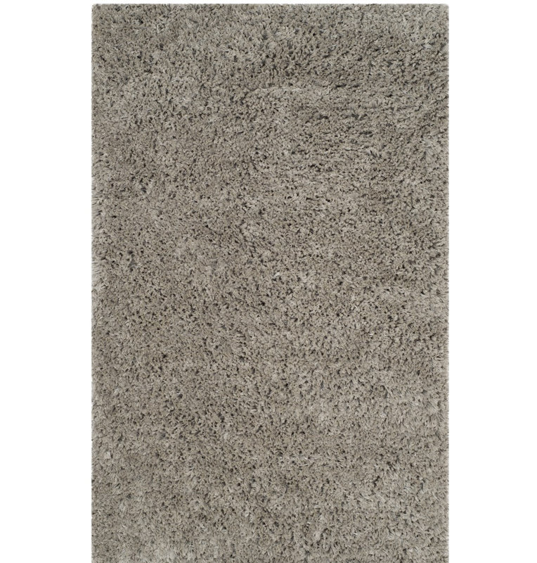 Elborough Shag Hand Tufted Performance Solid Color Rug, Rectangle 3' x 5'
