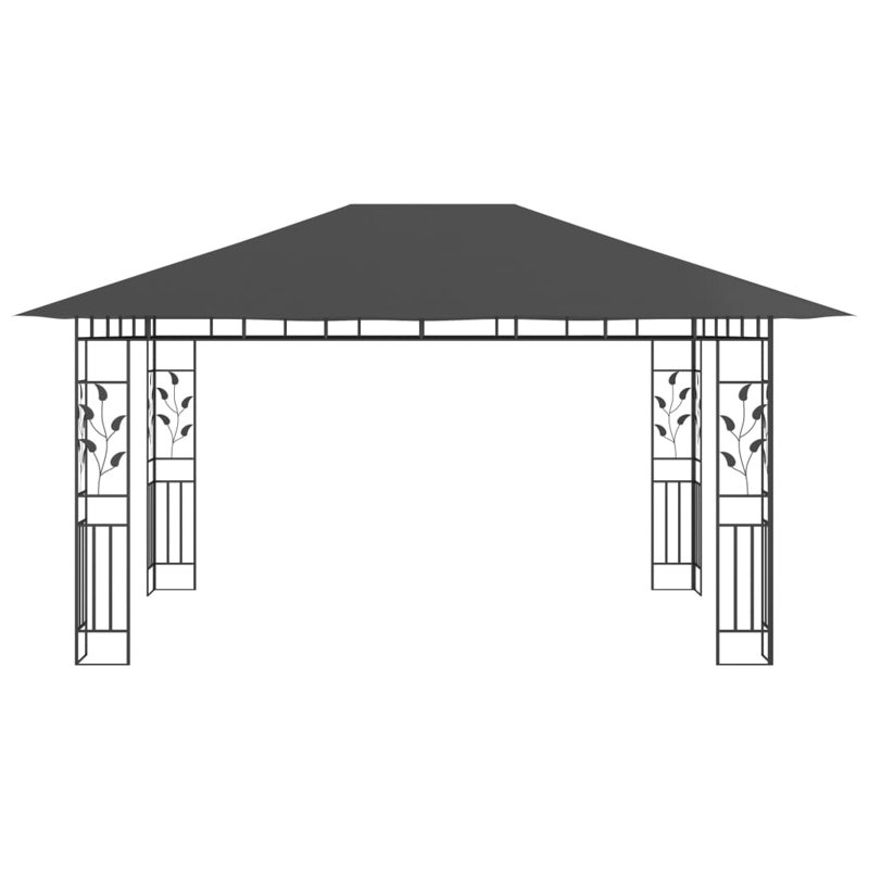 MM 118" x 157.5" Steel Patio Gazebo, Anthracite