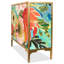 Console Coutee "Secret Garden Floral III" sur verre biseauté imprimé à l'envers avec cadre en fer doré