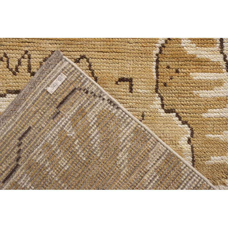 Scandinavian Hand Knotted Wool Geometric Area Rug, Rectangle 8' x 10'