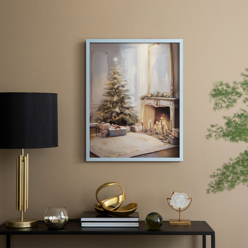 Art des Fêtes de Noël - série 2 - CECIV, reproduction encadrée - bois massif, H 15 po x l 12 po, Bleu