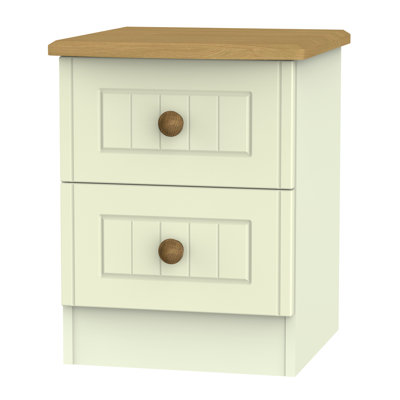 Fully Assembled Saxena 2 Drawer Bedside Table