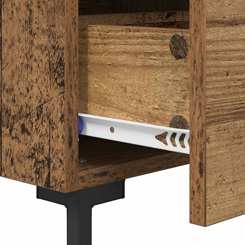 40cm W Manufactured Wood Bedside Table, Old Wood