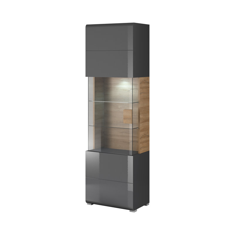 Febin Display Cabinet, Anthracite Glossy