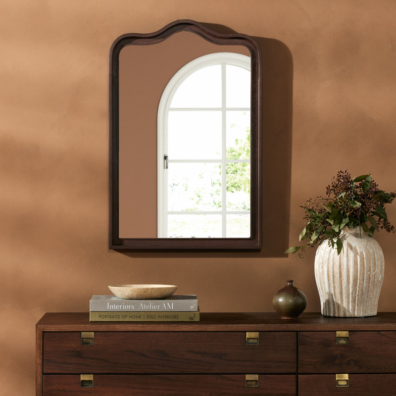 Effie Arch Metal Wall Mirror, Dark Brown